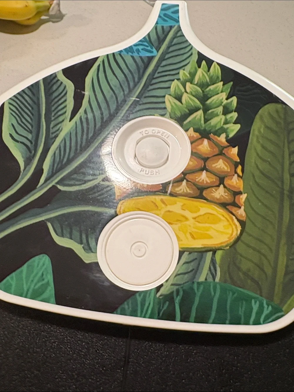 Igloo Black Cooler with Tropical Pineapple Artwork